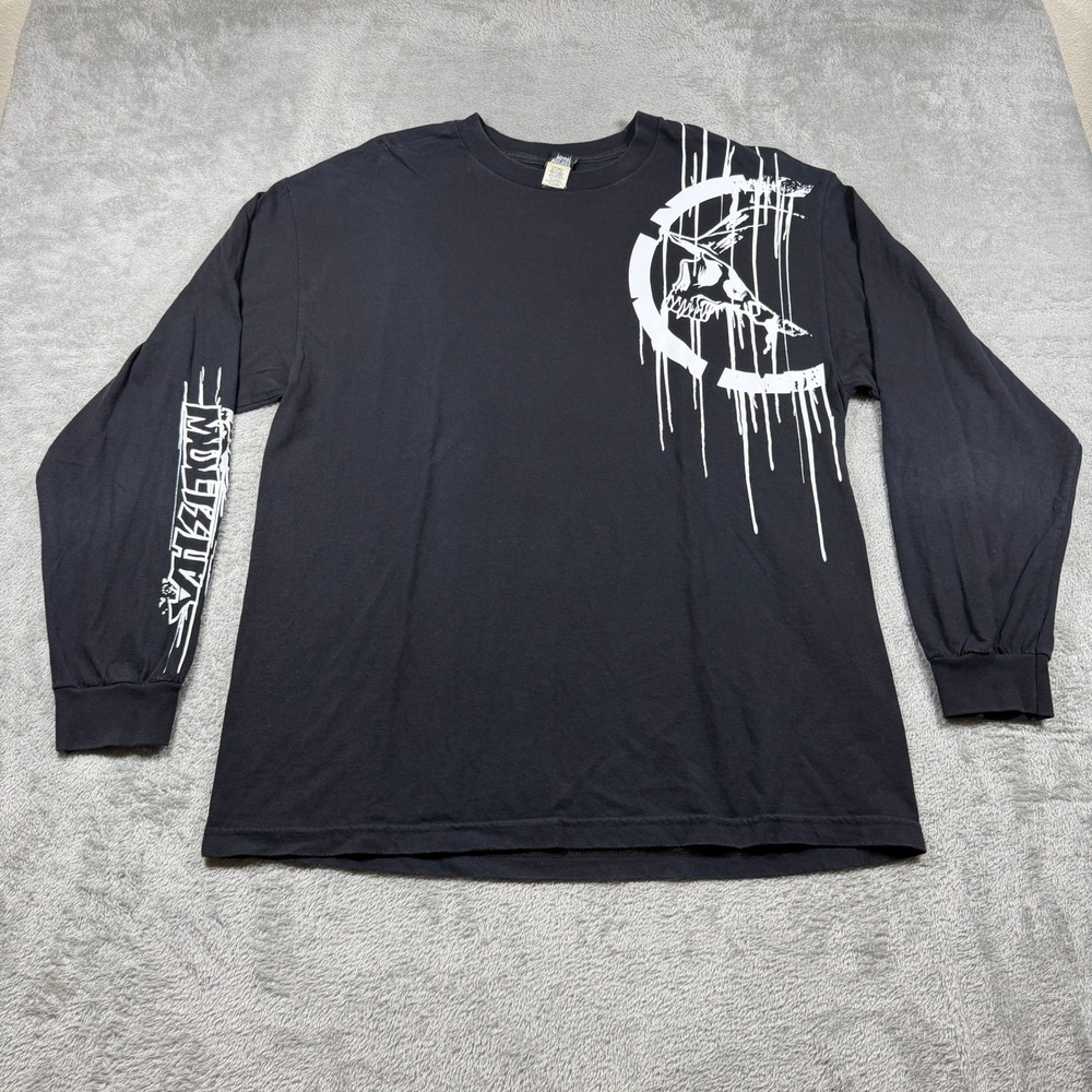 Vintage Metal Mulisha Long Sleeve Shirt Mens XL Black Skull Graphic Goth Biker